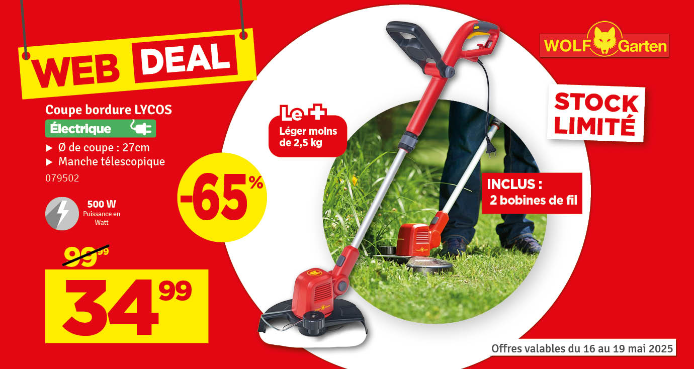 Coupe-bordure électrique Lycos E/500 T 500 W WOLF-GARTEN